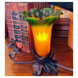 Angel and flower lamp and Readers Digest volums