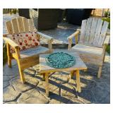 Deck patio set and ceramic sundial