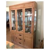 Matching Stanley Furniture Light Wood Lighted Hutch - $210  (52W  80H  15D)