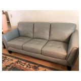 "Relax Furniture International" Spa Blue (Gray Blue) Leatherette Sofa - $475  (81W  36D  35H)