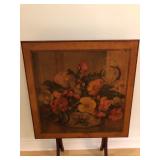 Tilt-Top Painted Wood Side/Card Table (some discoloration)- $30  (27" Square)