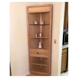 Matching Stanley Furniture Light Wood Corner Lighted Curio Unit - $95  (25-1/2W  19D)