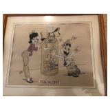 Vintage Jim Gall Caricature Cartoon Original