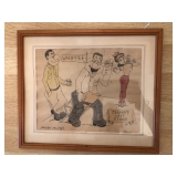 Vintage Jim Gall Caricature Cartoon Original