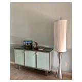 Entry Console/Side Server - Brushed Nickel and Glass - $295