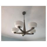 Six-piece lighting grouping by Kichler - one 9-light chandelier, one 5-light chandelier, two 3-light