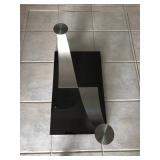 Contemporary Nickel/Glass/Espresso Coffee Table - $125