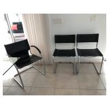 4 Chrome/Black Vinyl Chairs - 2 Side $18 EACH / 2 Arm $15 EACH (Some wear and tear)