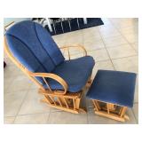 Shermag Blonde Wood Glider w/Ottoman - $75