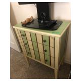 Green Striped Pier One Cabinet - $50 - (25W  14D  31H)