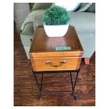 Metal Base / Wood Box Top Occasional Table - $75 - (12x12  23H)