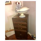 Vintage Japanese Dark Wood Standing Silver Chest/Cabinet - $350 -  	(18W  16D  38H)