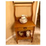 Oak Wash Stand w/Towel Bar & Drawer - $200 - (24W  17D  51H) 