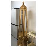 6-Sided Gold Curio Tower w/glass shelves - $195 - (Appx. 24" Dia/W  78"H)