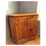 Dark Pine Corner Cabinet - $45 - (38W  24D from back corner to front) 