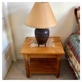 2-Tier Solid Wood Side Table - $30