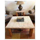 Southwest-Inspired Stone Top Square Coffee Table - $125 - (34W  35L  18H)