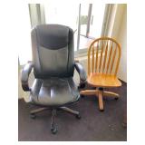 Wood Rolling Office Chair - $40