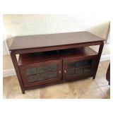 Dark Finish Media Console w/Glass Storage Doors - $35 - (49W  20D  28H)
