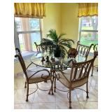 48" Metal Base and Glass Top Dinette w/4 Chairs - $495 