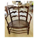 Antique Ladder Back Conversation Bench w/caning - $125 (30W  22D  33H - Seat height 12-1/2")