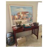 Mission-Style Desk Table w/fold-out Drawer - $100 (52W  24D  32H)