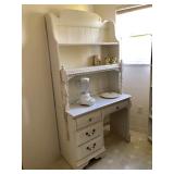 Early American White Desk w/Hutch - $125 (40W  19D  77H)