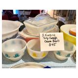 3 Fire-King Tulip Cottage Cheese Bowls