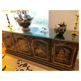 Chinese Black Lacquer Low Console/Credenza - $495 - (76W  18D 30H)