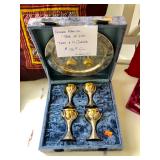 Sandra Kravitz "Tree of Life" Tray w/4 Goblets