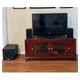 TWO Matching Media Consoles w/Glass Center Doors - $135 EACH- (60W  17D  26H)