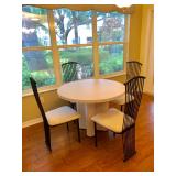 Round Pedestal Formica Dinette w/4 Metal Chairs - $95 - (41-1/2" Dia. 29H)