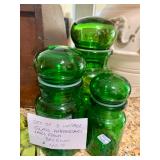 Set of 3 Vintage Belgian Glass Apothecary Jars