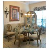 54-Inch Round Pedestal Dining Table w/5 Chairs - $550