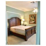 Ornate Empire-Style King Head & Foot Board w/Rails - $450