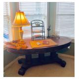 Antique Wolverine Mfg. Co. Oval Empire 2-Drawer Parlor/Library Table - $425