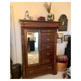 Classic Federal-style 8-Drawer Mirrored Armoire/Chifforobe - $525