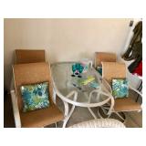 Suncoast Oval Glass-top Lanai Table w/4 Sling Swivel Rocking Chairs - $525