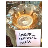 Amber Carnival Glass