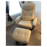 Bench Master (Stress-Less Style) Beige Recliner w/storage ottoman - $150