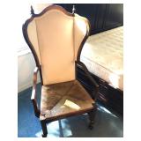 Vintage High-back Arm Chair w/rush seat, upholstered back - $295