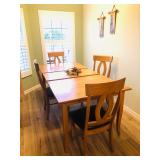 Solid Wood Maple Finish Dining Table w/Butterfly Leaf and 4 Chairs - $485