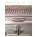 4 White Wicker Night Tables w/Solid Surface Top - $150 EACH