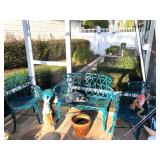 Blue aluminum 3 Pc. outdoor Seating Set - $180