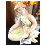Lladro Lady with Lilies Porcelain Figure