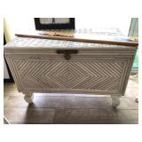 Whitewash Wicker Trunk 