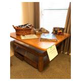 Rounded Wood Lift-top Coffee Table