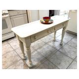 Slender White Wood Kitchen/Sofa Table