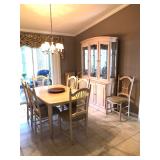 Canadel (Made in Canada) Sandwash Finish Dining Table w/8 Chairs - $425