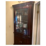 Lighted Cherry Corner Cabinet